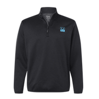 HUK Men's Coldfront+ Quarter-Zip Pullover, Heather Black, Front view