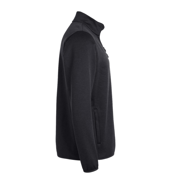 HUK Men's Coldfront+ Quarter-Zip Pullover, Heather Black, Right Sleeve view