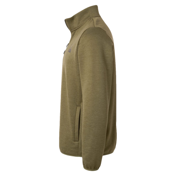 HUK Men's Coldfront+ Quarter-Zip Pullover, Overland Heather, Left Sleeve view
