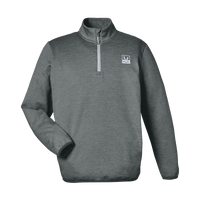 HUK Men's Coldfront+ Quarter-Zip Pullover, Volcanic Ash Heather, Front view