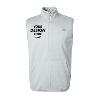 HUK Men's Coldfront+ Vest, Harbor Mist Heather, Front view, Mockup