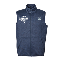 HUK Men's Coldfront+ Vest, Naval Academy Heather, Front view, Mockup