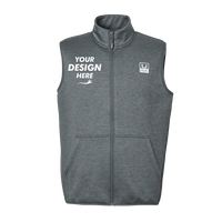 HUK Men's Coldfront+ Vest, Volcanic Ash Heather, Front view, Mockup