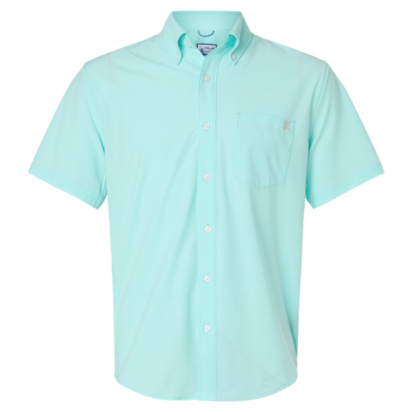 HUK Men's Kona Solid Shirt, Caicos, Front view