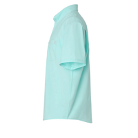HUK Men's Kona Solid Shirt, Caicos, Left Sleeve view