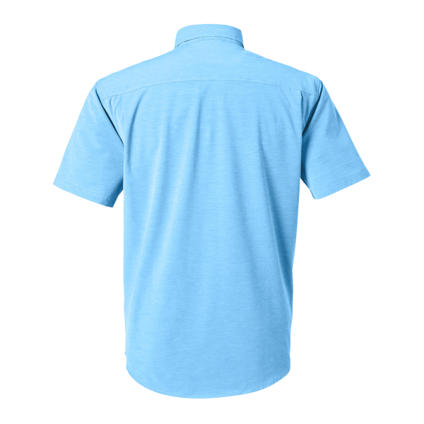 HUK Men's Kona Solid Shirt, Marolina Blue, Back view