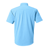 HUK Men's Kona Solid Shirt, Marolina Blue, Back view