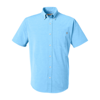 HUK Men's Kona Solid Shirt, Marolina Blue, Front view