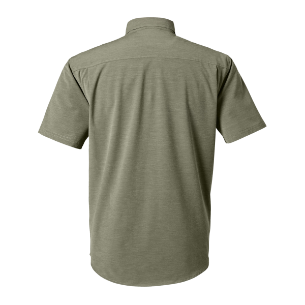 HUK Men's Kona Solid Shirt, Moss, Back view