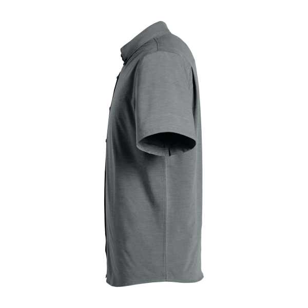 HUK Men's Kona Solid Shirt, Volcanic Ash, Left Sleeve view