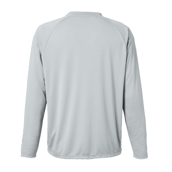 HUK Men's LoPro Pursuit Long Sleeve T-Shirt, Harbor Mist, Back view