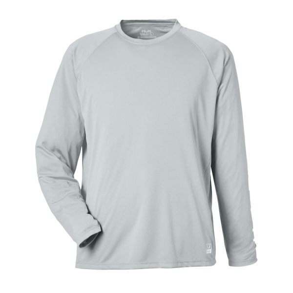 HUK Men's LoPro Pursuit Long Sleeve T-Shirt, Harbor Mist, Front view