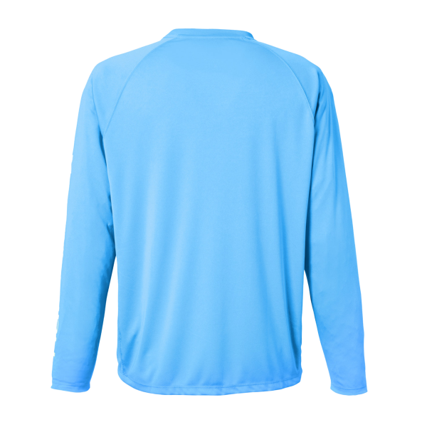 HUK Men's LoPro Pursuit Long Sleeve T-Shirt, Marolina Blue, Back view
