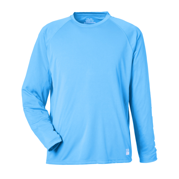 HUK Men's LoPro Pursuit Long Sleeve T-Shirt, Marolina Blue, Front view