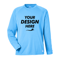 HUK Men's LoPro Pursuit Long Sleeve T-Shirt, Marolina Blue, Front view, Mockup