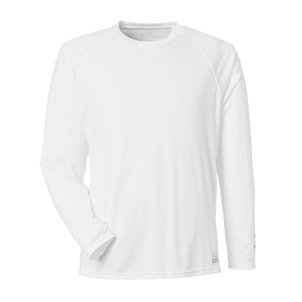HUK Men's LoPro Pursuit Long Sleeve T-Shirt, White, Front view