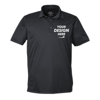 HUK Men's Pursuit Performance Polo, Black, Front view, Mockup