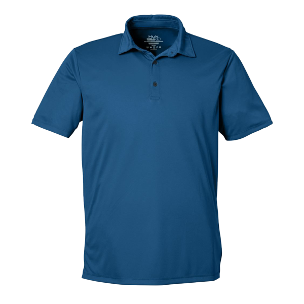 HUK Men's Pursuit Performance Polo, Sargasso Sea, Front view