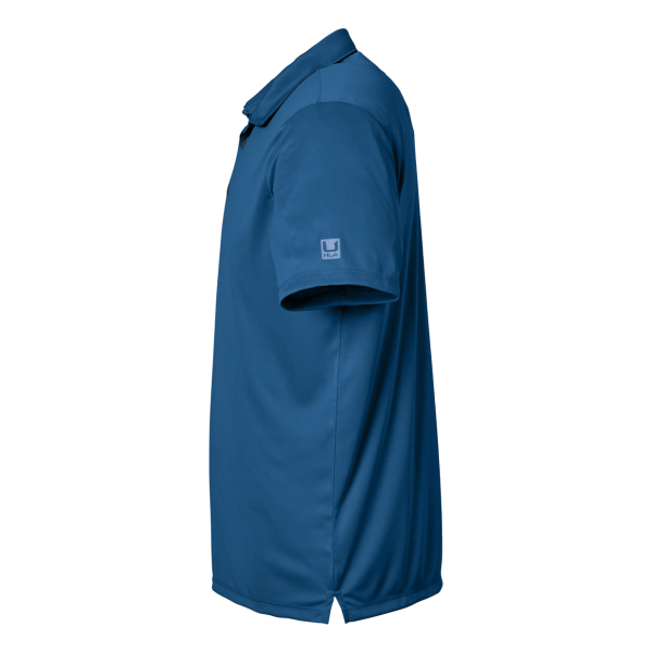HUK Men's Pursuit Performance Polo, Sargasso Sea, Left Sleeve view