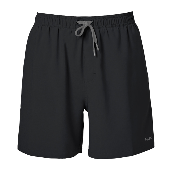 HUK Men's Pursuit Volley Shorts, Black, Front view
