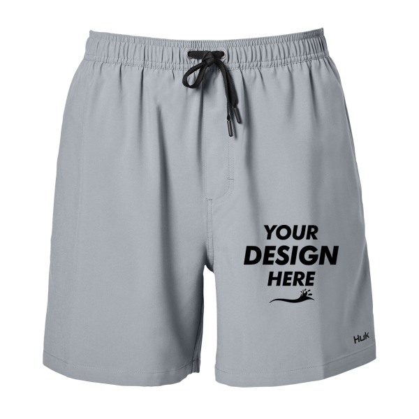 HUK Men's Pursuit Volley Shorts, Night Owl, Front view, Mockup