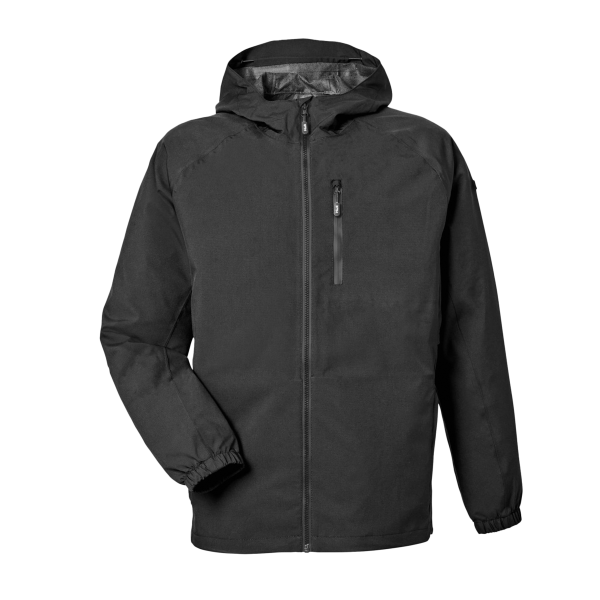 HUK Men's Rover Rain Jacket, Black, Front view