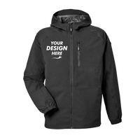 HUK Men's Rover Rain Jacket, Black, Front view, Mockup