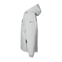 HUK Men's Rover Rain Jacket, Harbor Mist, Left Sleeve view