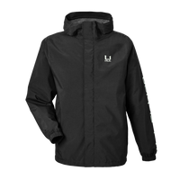 HUK Men's Storm Rain Jacket, Black, Front view