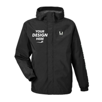 HUK Men's Storm Rain Jacket, Black, Front view, Mockup