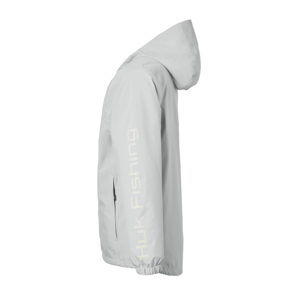 HUK Men's Storm Rain Jacket, Harbor Mist, Left Sleeve view