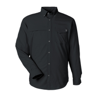 HUK Men's Tide Point Pocket Fishing Shirt, Black, Front view