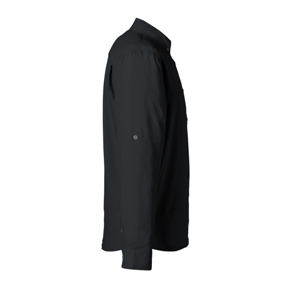 HUK Men's Tide Point Pocket Fishing Shirt, Black, Right Sleeve view