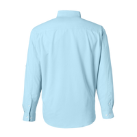 HUK Men's Tide Point Pocket Fishing Shirt, Crystal Blue, Back view