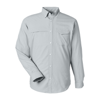 HUK Men's Tide Point Pocket Fishing Shirt, Harbor Mist, Front view
