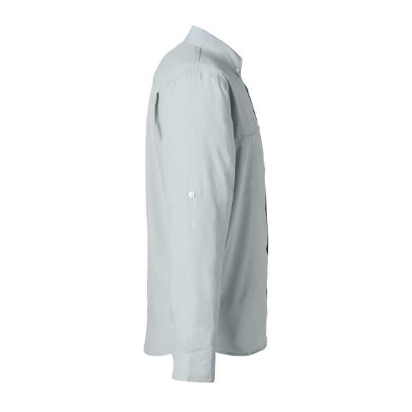 HUK Men's Tide Point Pocket Fishing Shirt, Harbor Mist, Right Sleeve view