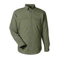 HUK Men's Tide Point Pocket Fishing Shirt, Moss, Front view