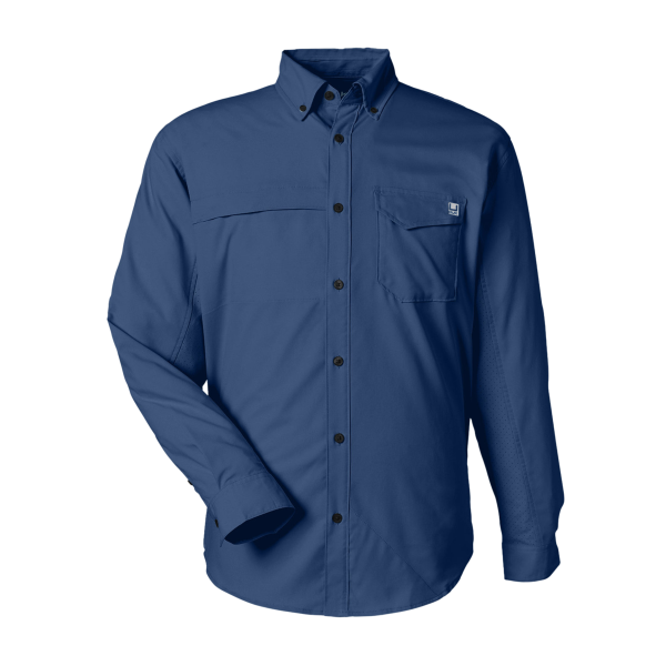 HUK Men's Tide Point Pocket Fishing Shirt, Naval Academy, Front view