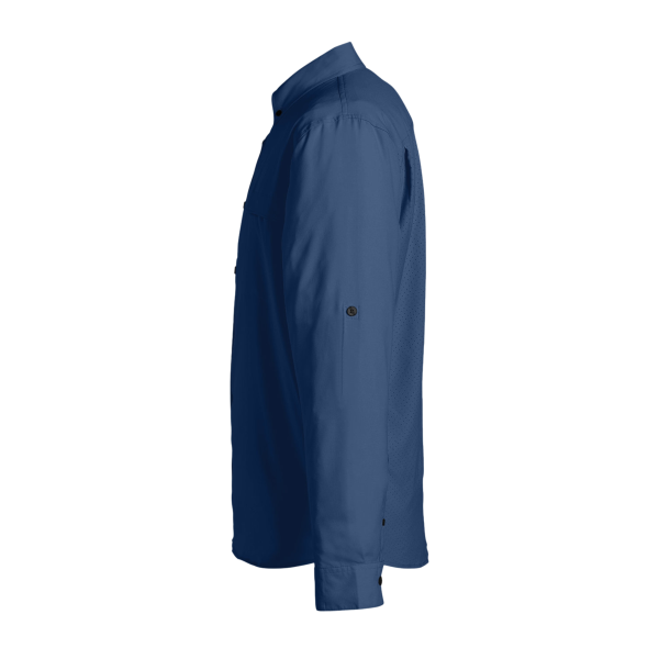 HUK Men's Tide Point Pocket Fishing Shirt, Naval Academy, Left Sleeve view