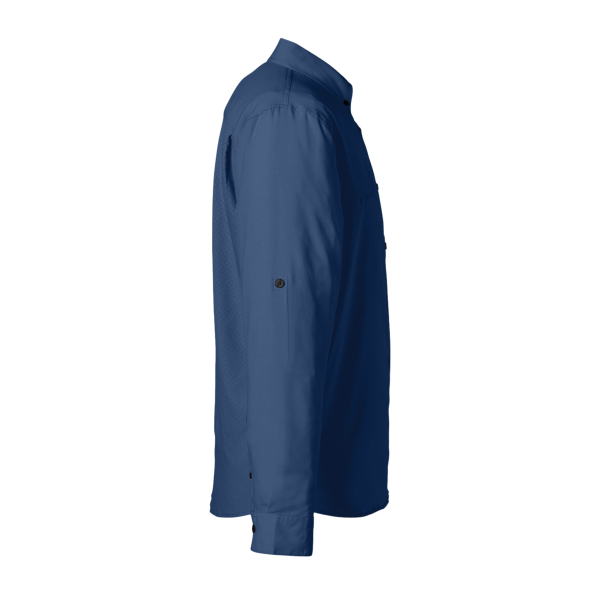 HUK Men's Tide Point Pocket Fishing Shirt, Naval Academy, Right Sleeve view
