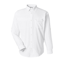 HUK Men's Tide Point Pocket Fishing Shirt, White, Front view