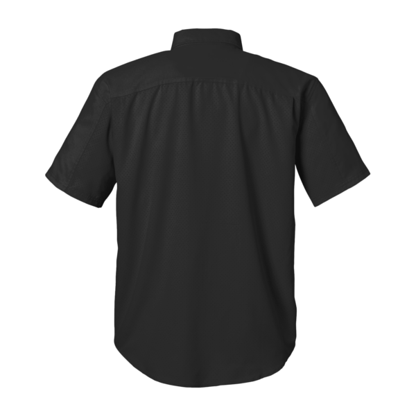 HUK Men's Tide Point Short Sleeve Shirt, Black, Back view