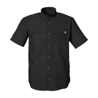 HUK Men's Tide Point Short Sleeve Shirt, Black, Front view