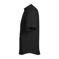 HUK Men's Tide Point Short Sleeve Shirt, Black, Left Sleeve view