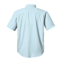 HUK Men's Tide Point Short Sleeve Shirt, Crystal Blue, Back view