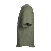 HUK Men's Tide Point Short Sleeve Shirt, Moss, Left Sleeve view