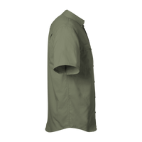 HUK Men's Tide Point Short Sleeve Shirt, Moss, Right Sleeve view
