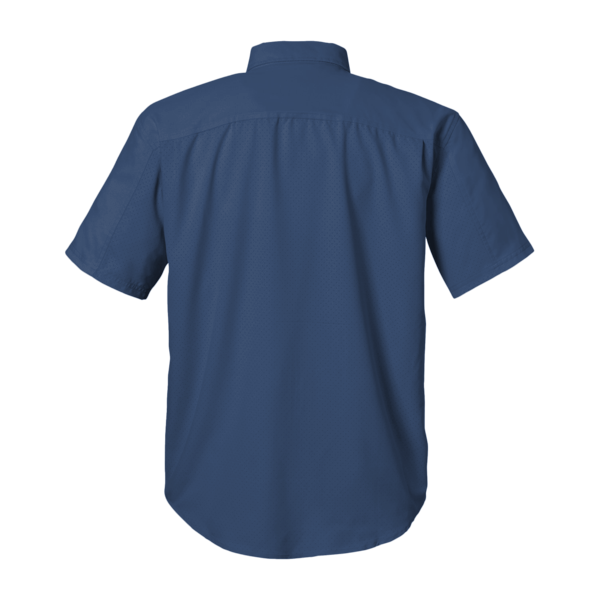 HUK Men's Tide Point Short Sleeve Shirt, Naval Academy, Back view