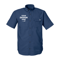HUK Men's Tide Point Short Sleeve Shirt, Naval Academy, Front view, Mockup