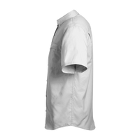 HUK Men's Tide Point Short Sleeve Shirt, White, Left Sleeve view